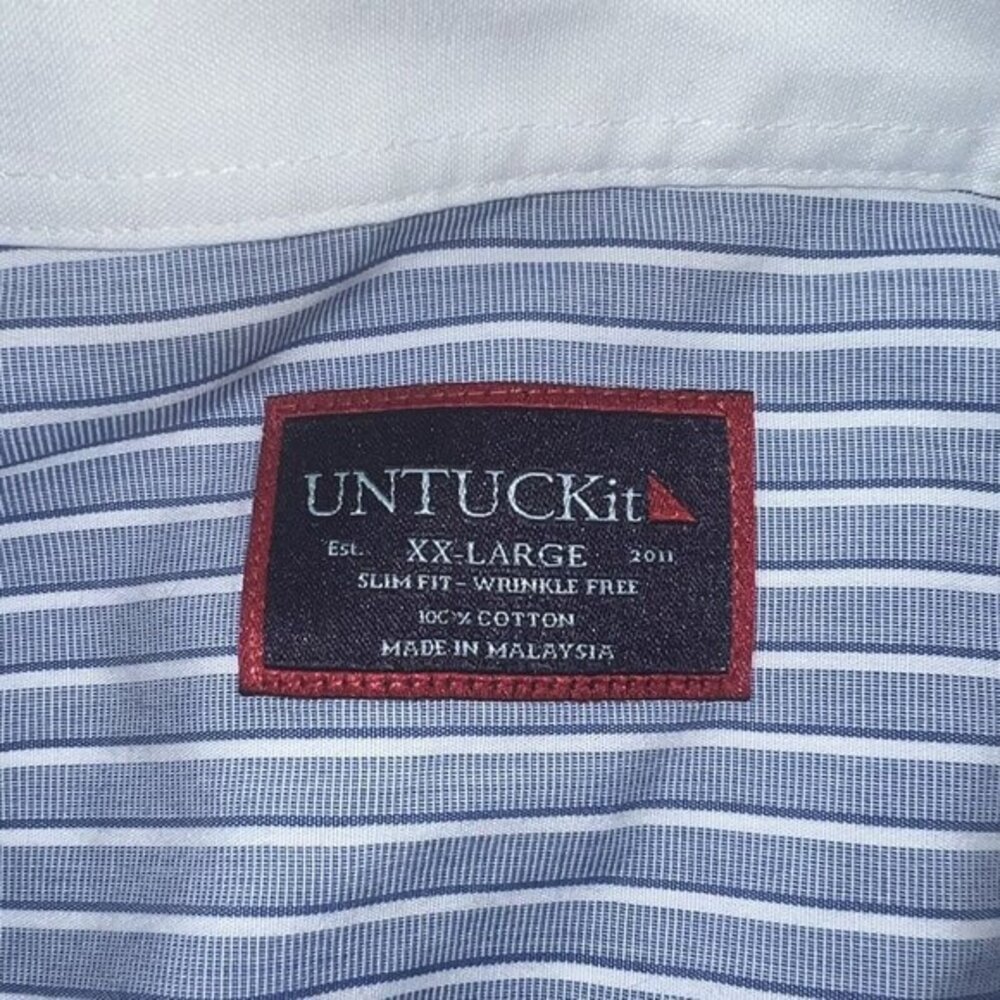 UNTUCKit Keermont Button Up Shirt Mens 2XL Slim Fit Wrinkle Free Long Sleeve - Picture 4 of 7